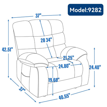 Grey Dual Motor Power Lift Recliner with Massage, Heat, Infinite Reclining, Remote Control, and 350 lbs Capacity
