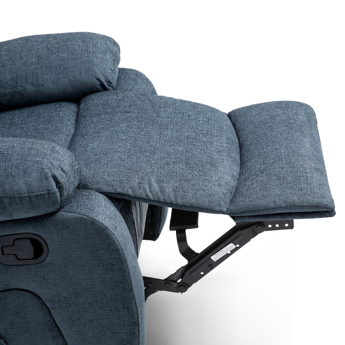 Grey Tufted Massage Recliner with Heating, Remote, and Side Pocket