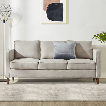 HANA Modern Linen Sofa w/ Arm Pockets by Crown Comfort