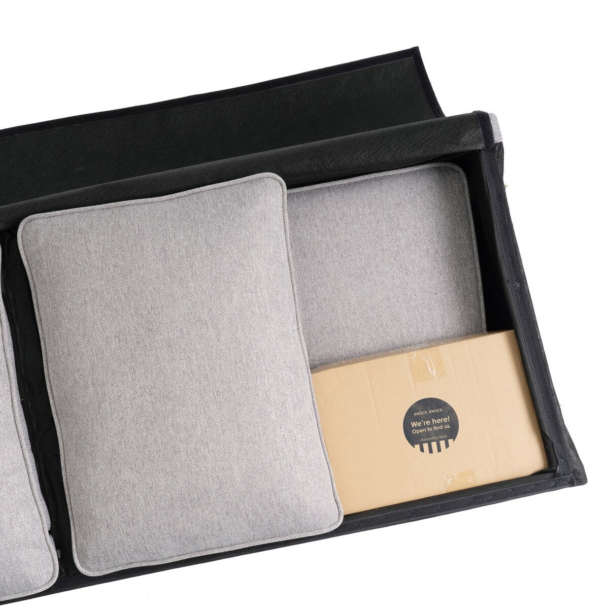 HANA Modern Linen Sofa w/ Arm Pockets by Crown Comfort