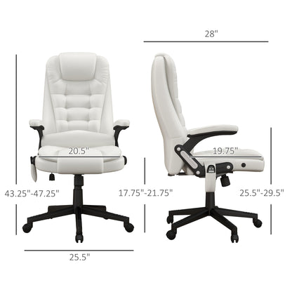 HOMCOM High Back Vibration Massage Office Chair with 6 Vibration Points, Beige