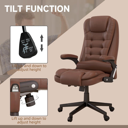 HOMCOM High Back Vibration Massage Office Chair with 6 Vibration Points, Beige