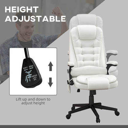 HOMCOM High Back Vibration Massage Office Chair with 6 Vibration Points, Beige