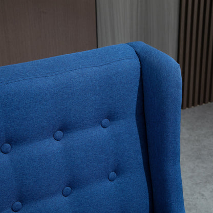 HOMCOM Linen Fabric Upholstery Double Sofa Tufted Loveseat Armless Couch Living Room Furniture with Wood Legs - 28.75*43.25*36.5