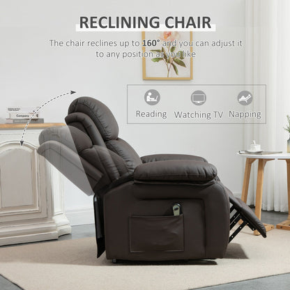 HOMCOM Living Room Power Lift Chair, PU Leather Electric Recliner Sofa Chair for Elderly with Remote Control