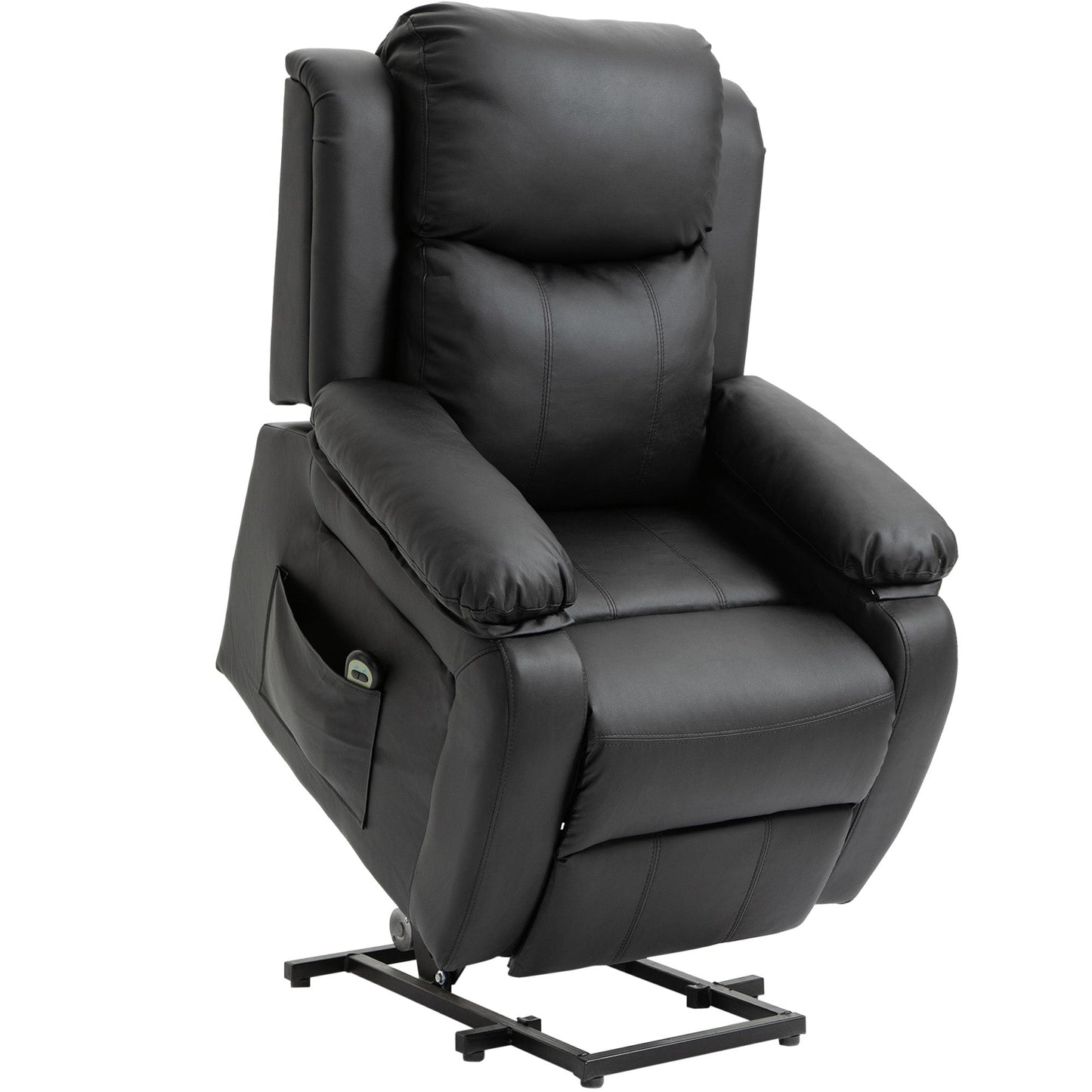 HOMCOM Living Room Power Lift Chair, PU Leather Electric Recliner Sofa Chair for Elderly with Remote Control