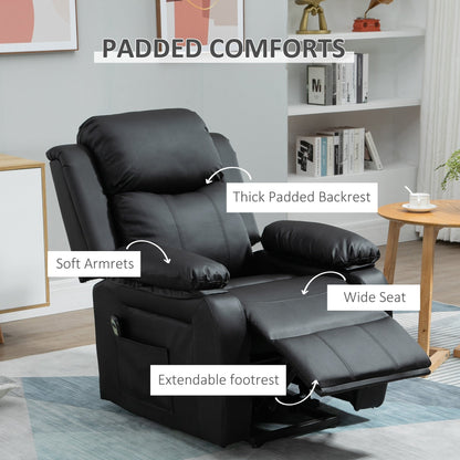 HOMCOM Living Room Power Lift Chair, PU Leather Electric Recliner Sofa Chair for Elderly with Remote Control