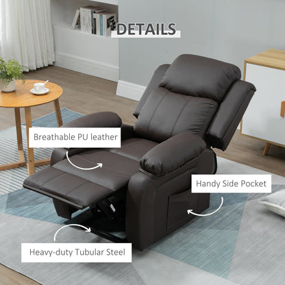 HOMCOM Living Room Power Lift Chair, PU Leather Electric Recliner Sofa Chair for Elderly with Remote Control