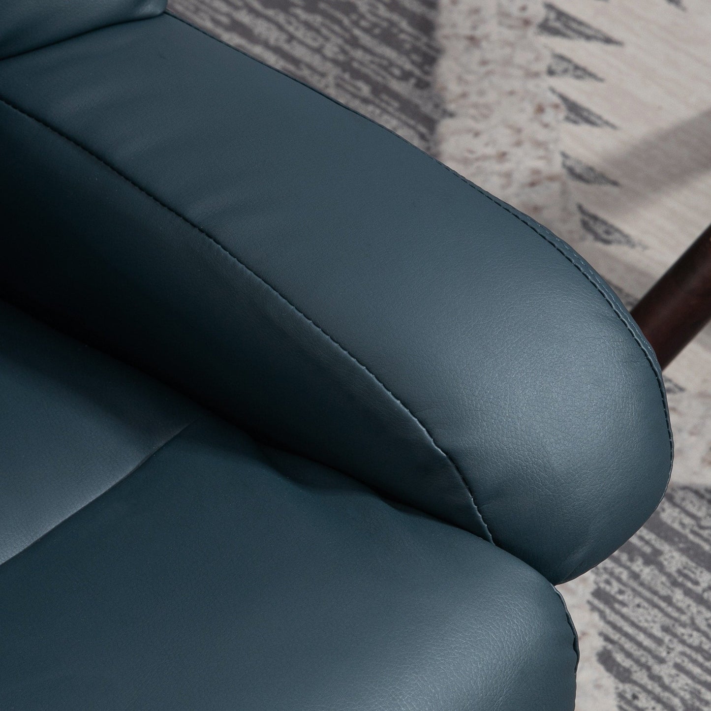 HOMCOM Massage Recliner Chair with Ottoman, 360° Swivel Recliner and Footstool, PU Leather Reclining Chair, Gray