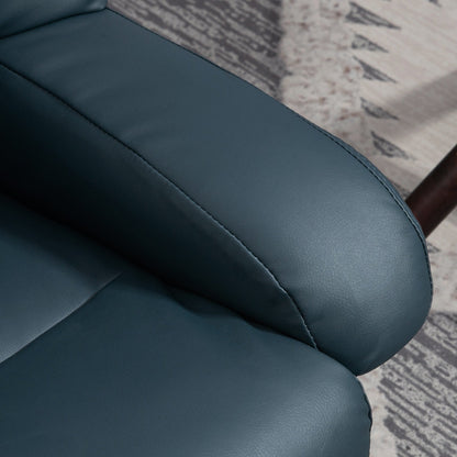 HOMCOM Massage Recliner Chair with Ottoman, 360° Swivel Recliner and Footstool, PU Leather Reclining Chair, Gray
