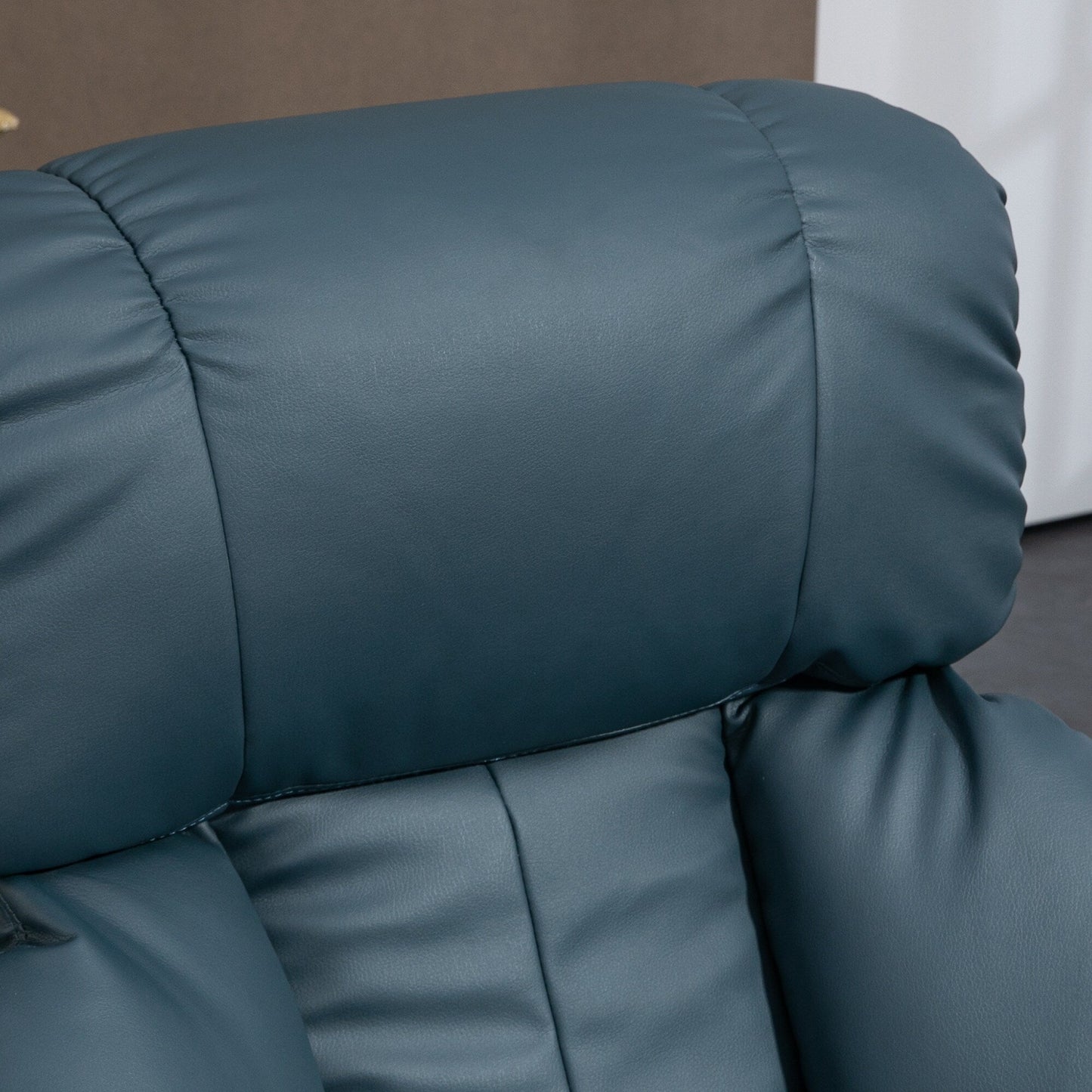 HOMCOM Massage Recliner Chair with Ottoman, 360° Swivel Recliner and Footstool, PU Leather Reclining Chair, Gray