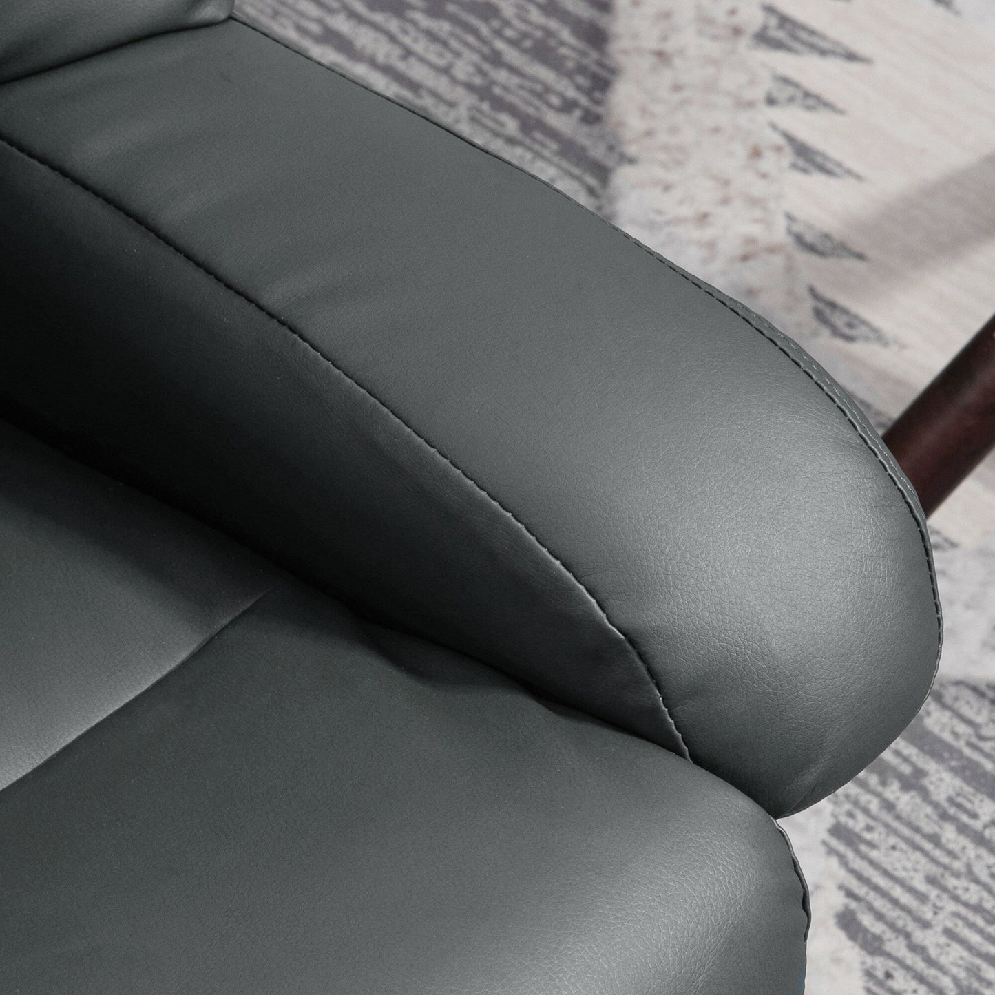 HOMCOM Massage Recliner Chair with Ottoman, 360° Swivel Recliner and Footstool, PU Leather Reclining Chair, Gray