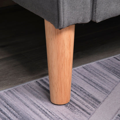 HOMCOM Modern Loveseat Button-tufted Fabric Storage Couch