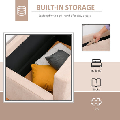 HOMCOM Modern Loveseat Button-tufted Fabric Storage Couch