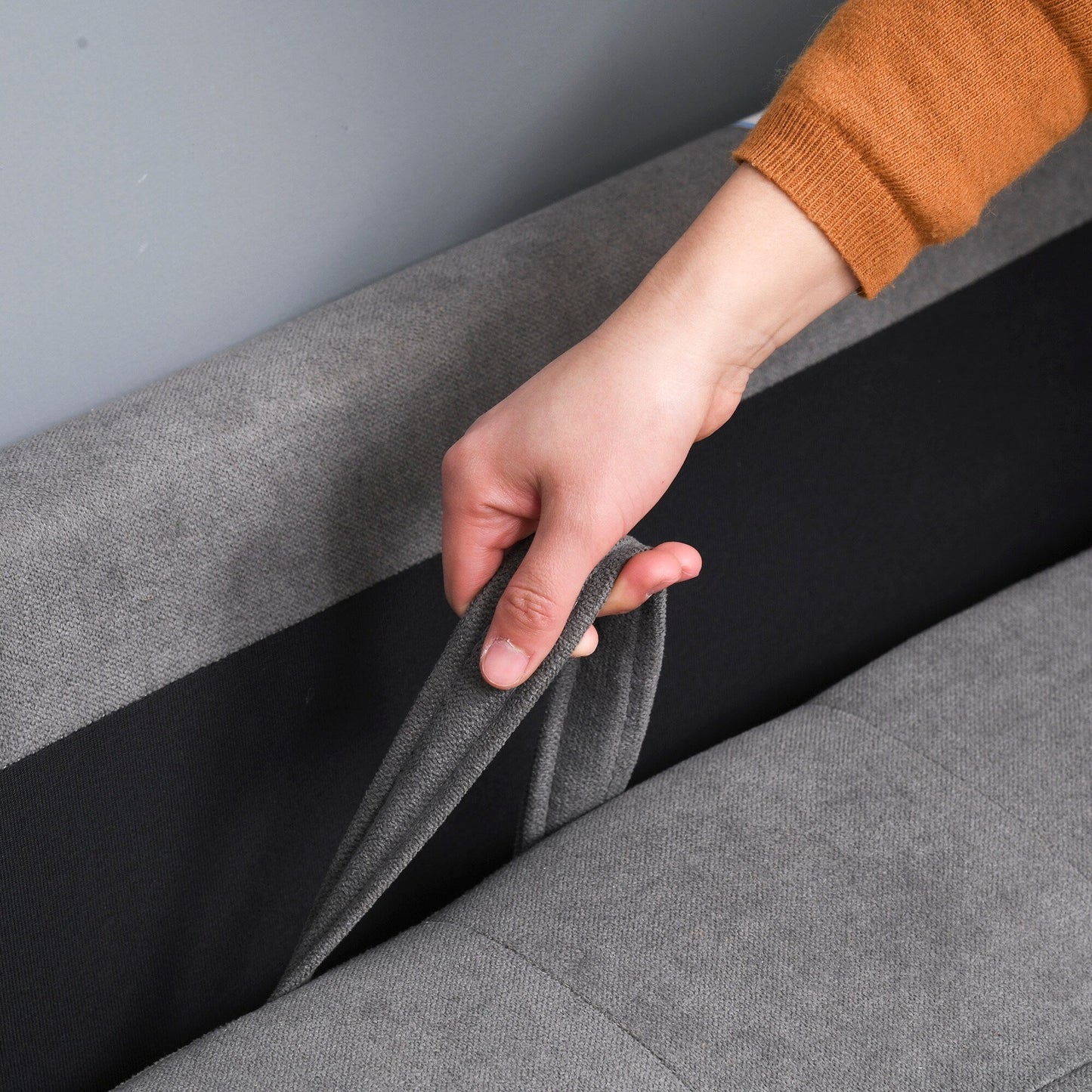 HOMCOM Modern Loveseat Button-tufted Fabric Storage Couch