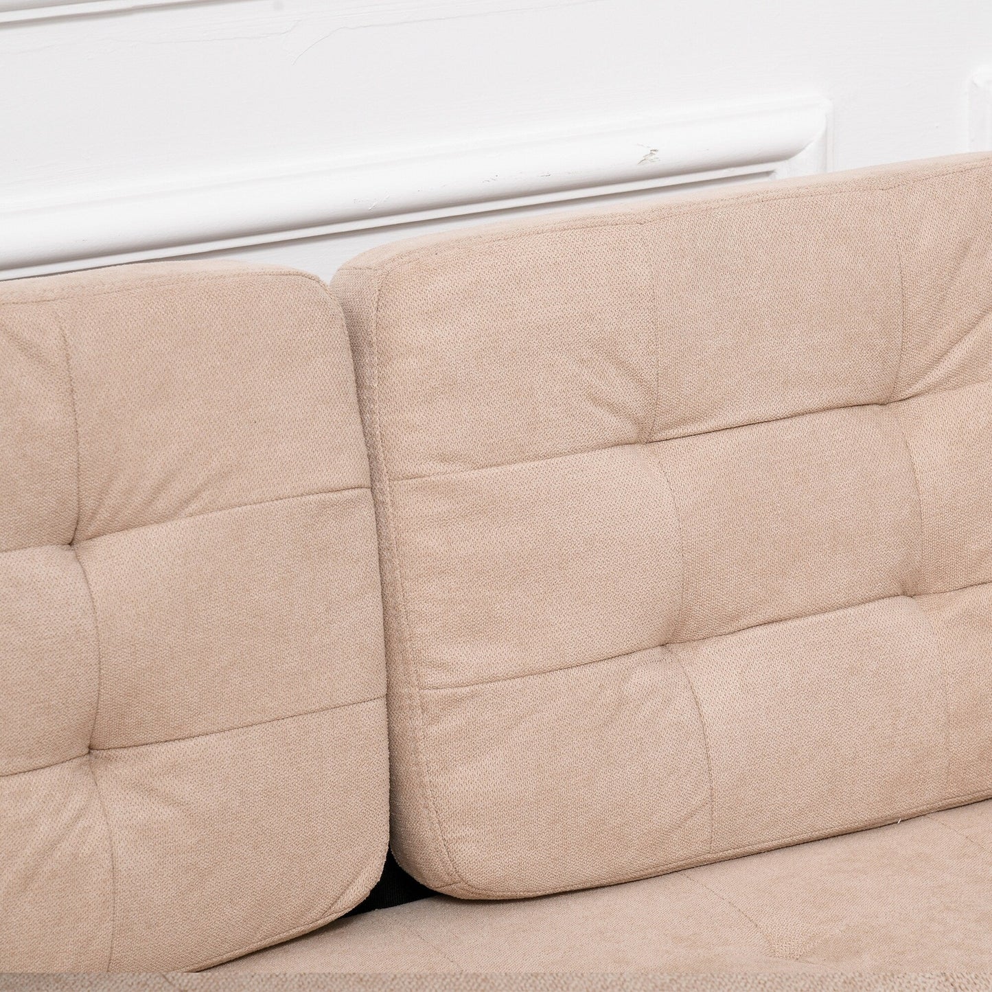 HOMCOM Modern Loveseat Button-tufted Fabric Storage Couch