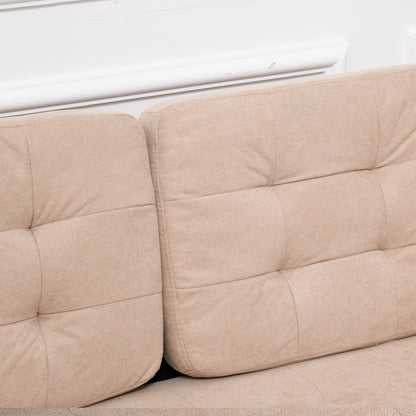 HOMCOM Modern Loveseat Button-tufted Fabric Storage Couch