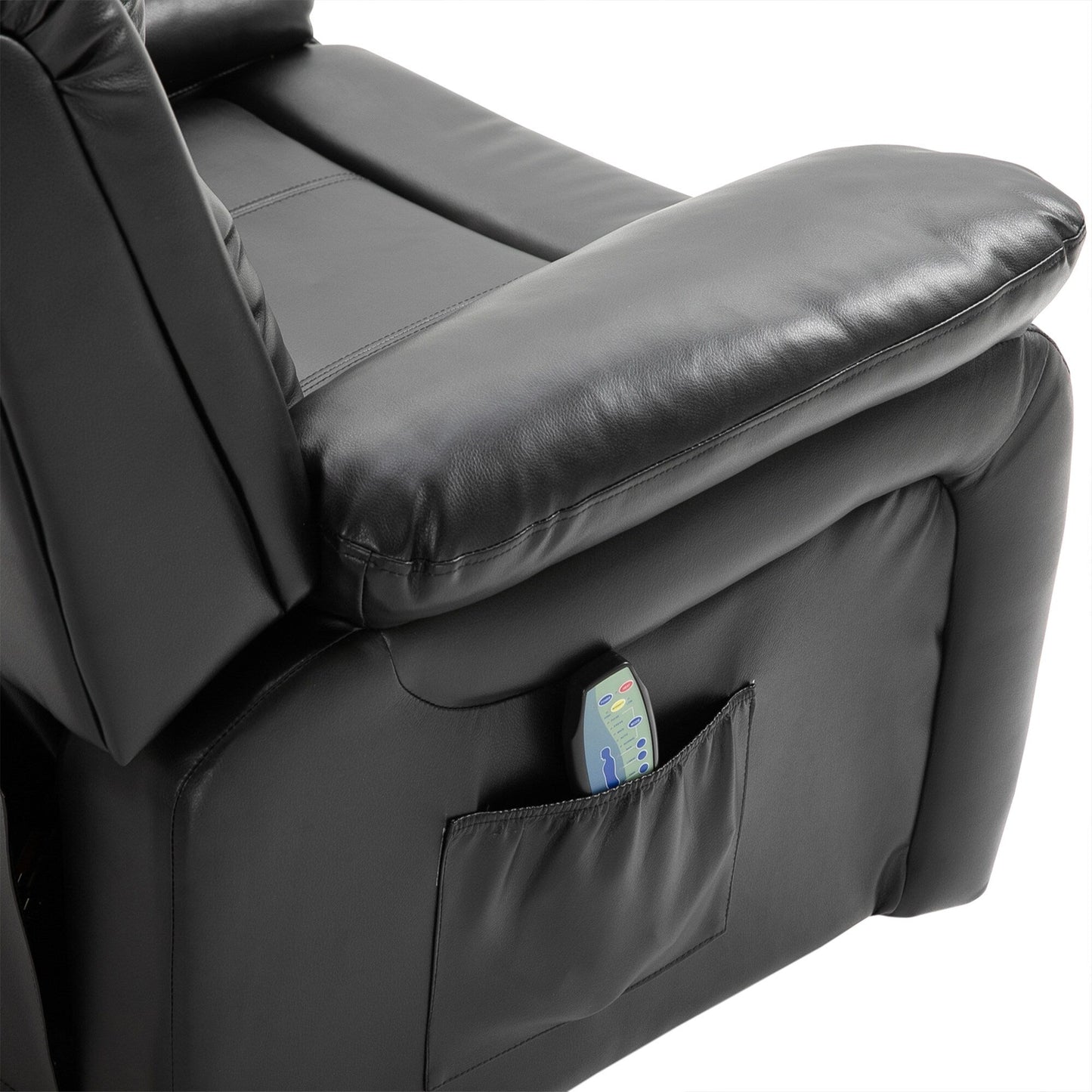 HOMCOM PU Leather Massage Recliner Chair, Swivel Rocker Sofa with Remote Control, Footrest, Padded Seat for Living Room