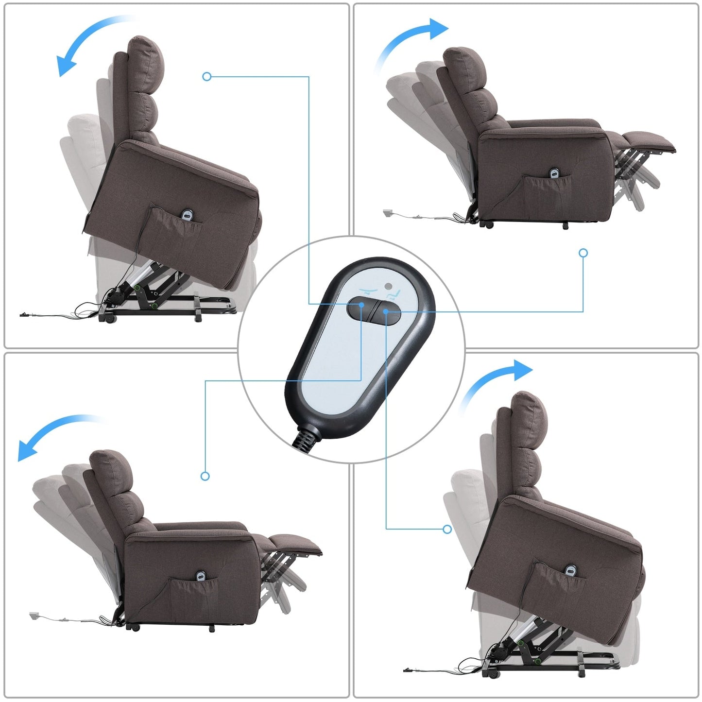 HOMCOM Power Lift Assist Recliner Chair with Remote