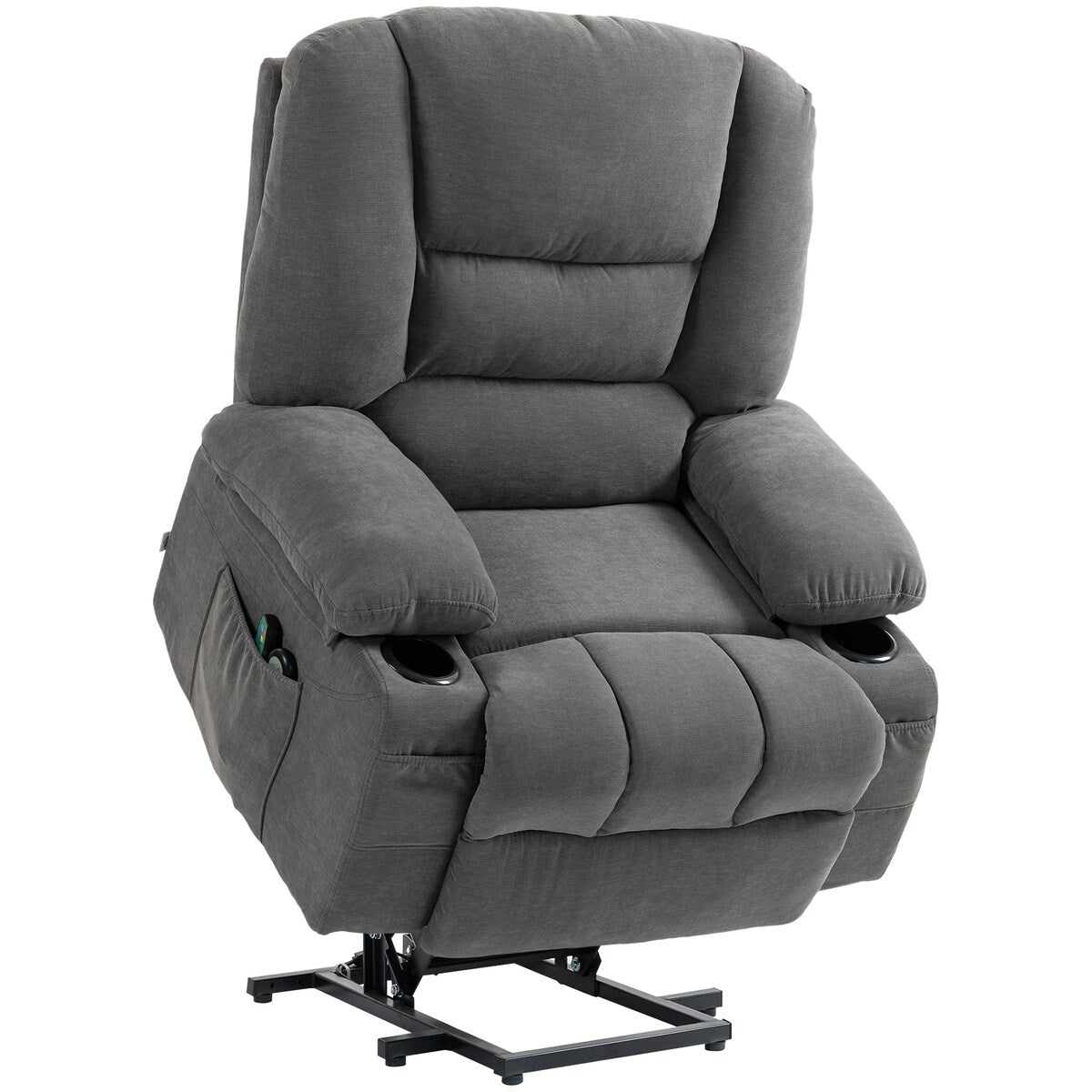 HOMCOM Power Lift Recliner Chair Sofa with Vibration Massage and Heat, Fabric Lift Chair for Elderly
