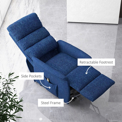 HOMCOM Power Lift Recliner Chair for Elderly, Easy Assembly, Fabric Lift Chair with Remote Control, Side Pockets for Living Room