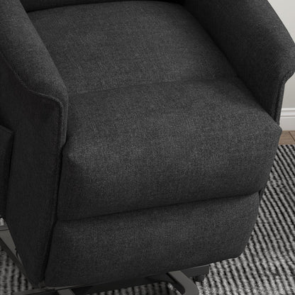HOMCOM Power Lift Recliner Chair for Elderly, Easy Assembly, Fabric Lift Chair with Remote Control, Side Pockets for Living Room