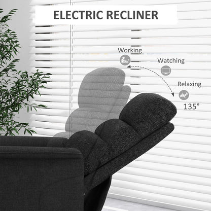 HOMCOM Power Lift Recliner Chair for Elderly, Easy Assembly, Fabric Lift Chair with Remote Control, Side Pockets for Living Room