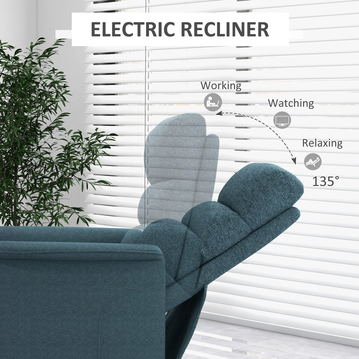 HOMCOM Power Lift Recliner Chair for Elderly, Easy Assembly, Fabric Lift Chair with Remote Control