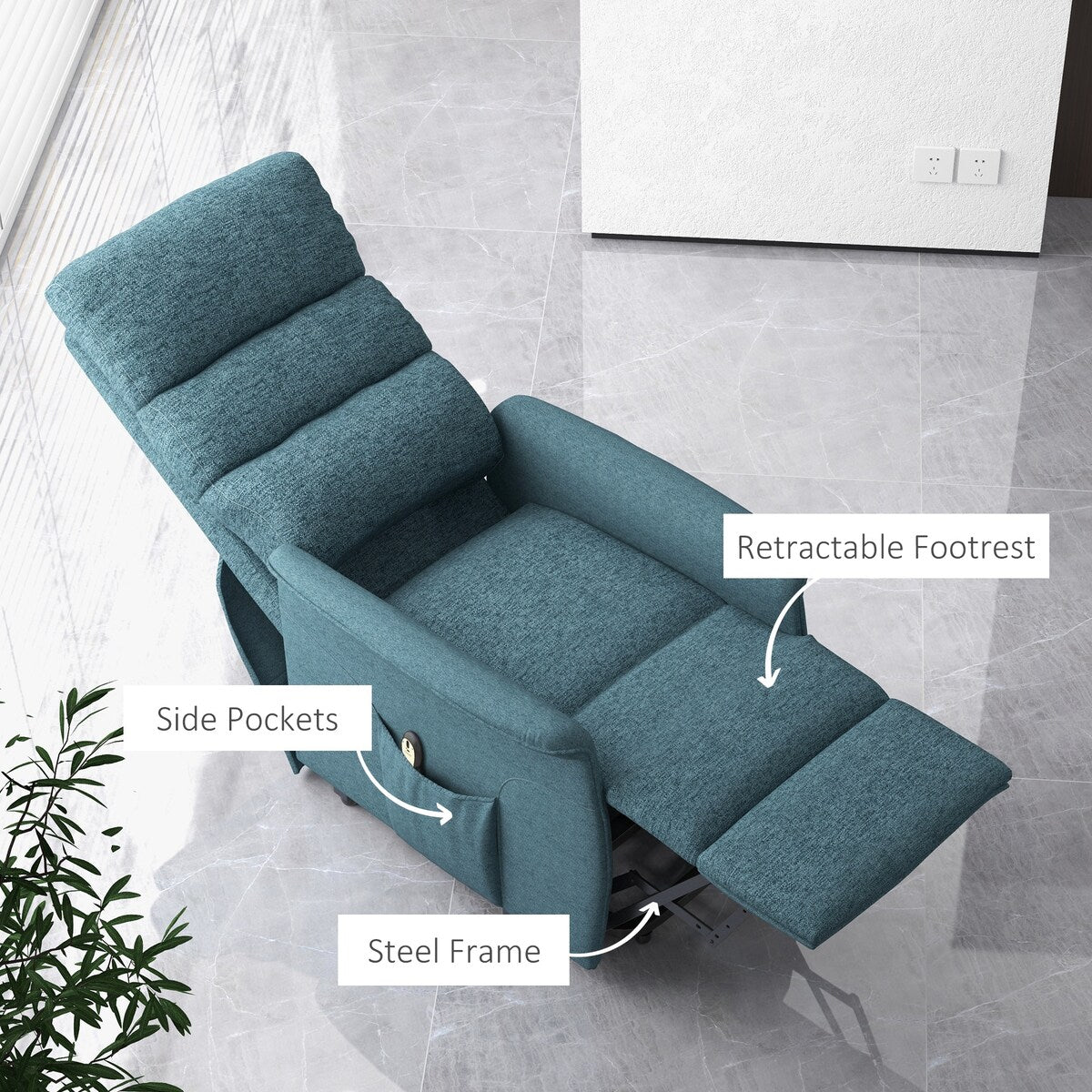 HOMCOM Power Lift Recliner Chair for Elderly, Easy Assembly, Fabric Lift Chair with Remote Control