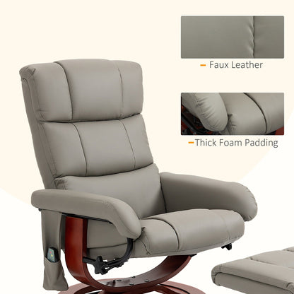 HOMCOM Recliner Chair with Ottoman, Electric Faux Leather Recliner