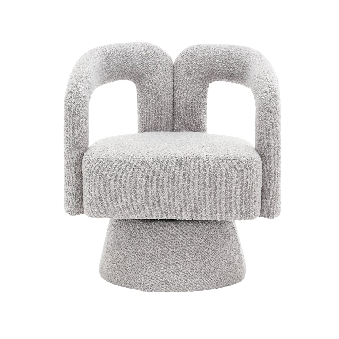 HOMEFUN Boucle Upholstered 360 Degree Swivel Cuddle Barrel Accent Chairs