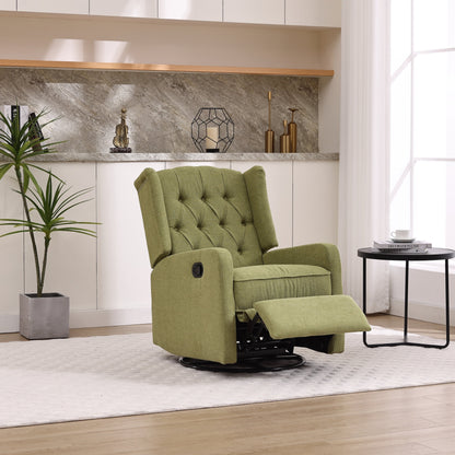 HOMEFUN Upholstered 360 Degree Swivel Rocking Recliner Chair for Bedroom,Living Room