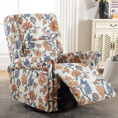 HOMYKA Floral Manual Recliner Swivel Rocking Chair Glider Set of 2