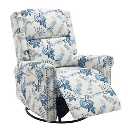HOMYKA Floral Manual Recliner Swivel Rocking Chair Upholstered Glider