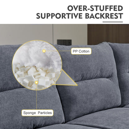 HOOOWOOO Living Room Furniture 71 Modern Upholstered Fabric 3-Seater Sofa