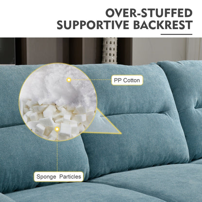 HOOOWOOO Living Room Furniture 71 Modern Upholstered Fabric 3-Seater Sofa