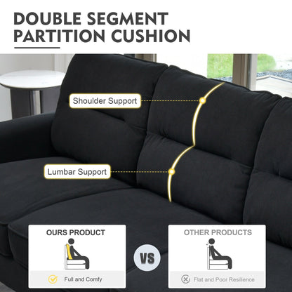 HOOOWOOO Living Room Furniture 71 Modern Upholstered Fabric 3-Seater Sofa