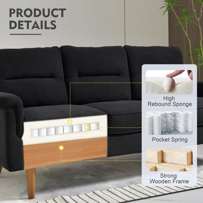 HOOOWOOO Living Room Furniture 71 Modern Upholstered Fabric 3-Seater Sofa