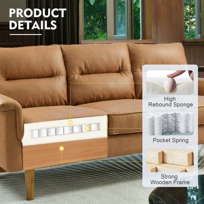 HOOOWOOO Living Room Furniture 71 Modern Upholstered Fabric 3-Seater Sofa