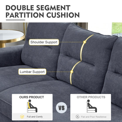 HOOOWOOO Living Room Furniture 71 Modern Upholstered Fabric 3-Seater Sofa