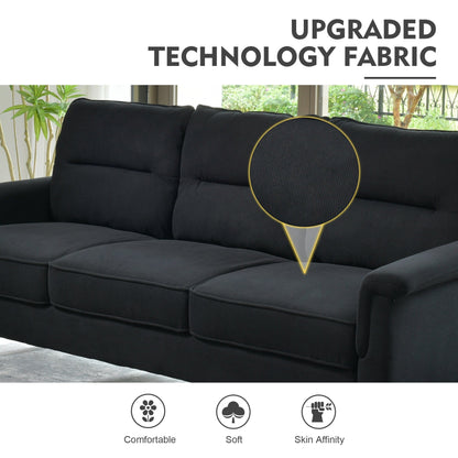 HOOOWOOO Living Room Furniture 71 Modern Upholstered Fabric 3-Seater Sofa
