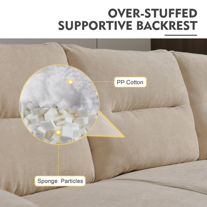 HOOOWOOO Living Room Furniture 71 Modern Upholstered Fabric 3-Seater Sofa