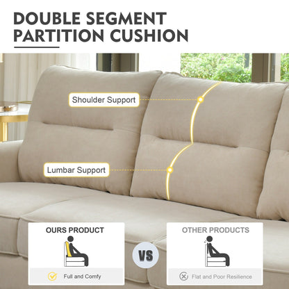 HOOOWOOO Living Room Furniture 71 Modern Upholstered Fabric 3-Seater Sofa