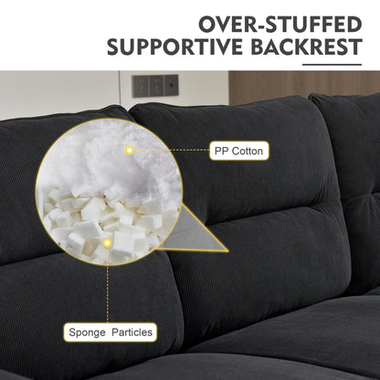 HOOOWOOO Living Room Furniture 71 Modern Upholstered Fabric 3-Seater Sofa