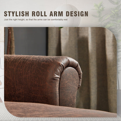 HOOOWOOO Living Room Furniture Mid-Century Suede Sofa with Chaise Lounge