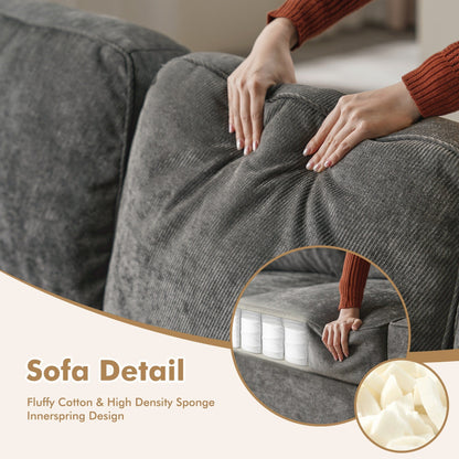 HOOOWOOO Living Room Furniture Modern Corduroy Upholstered Sofa Couch