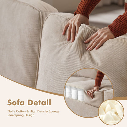HOOOWOOO Living Room Furniture Modern Corduroy Upholstered Sofa Couch
