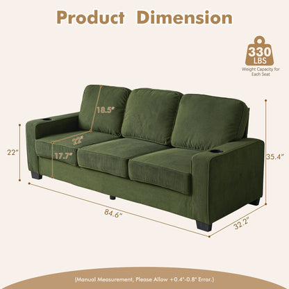 HOOOWOOO Living Room Furniture Modern Corduroy Upholstered Sofa Couch