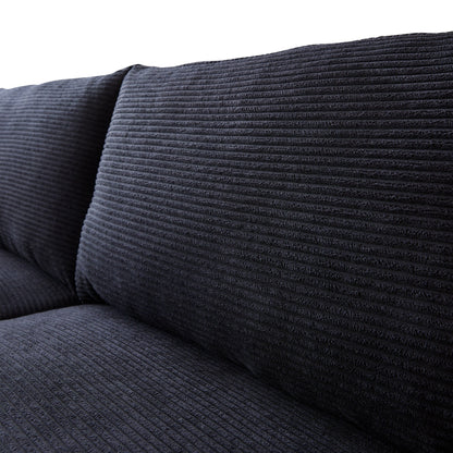 HOOOWOOO Mid-Century Modern Upholstered Sofa Couch with Rolled Pillows
