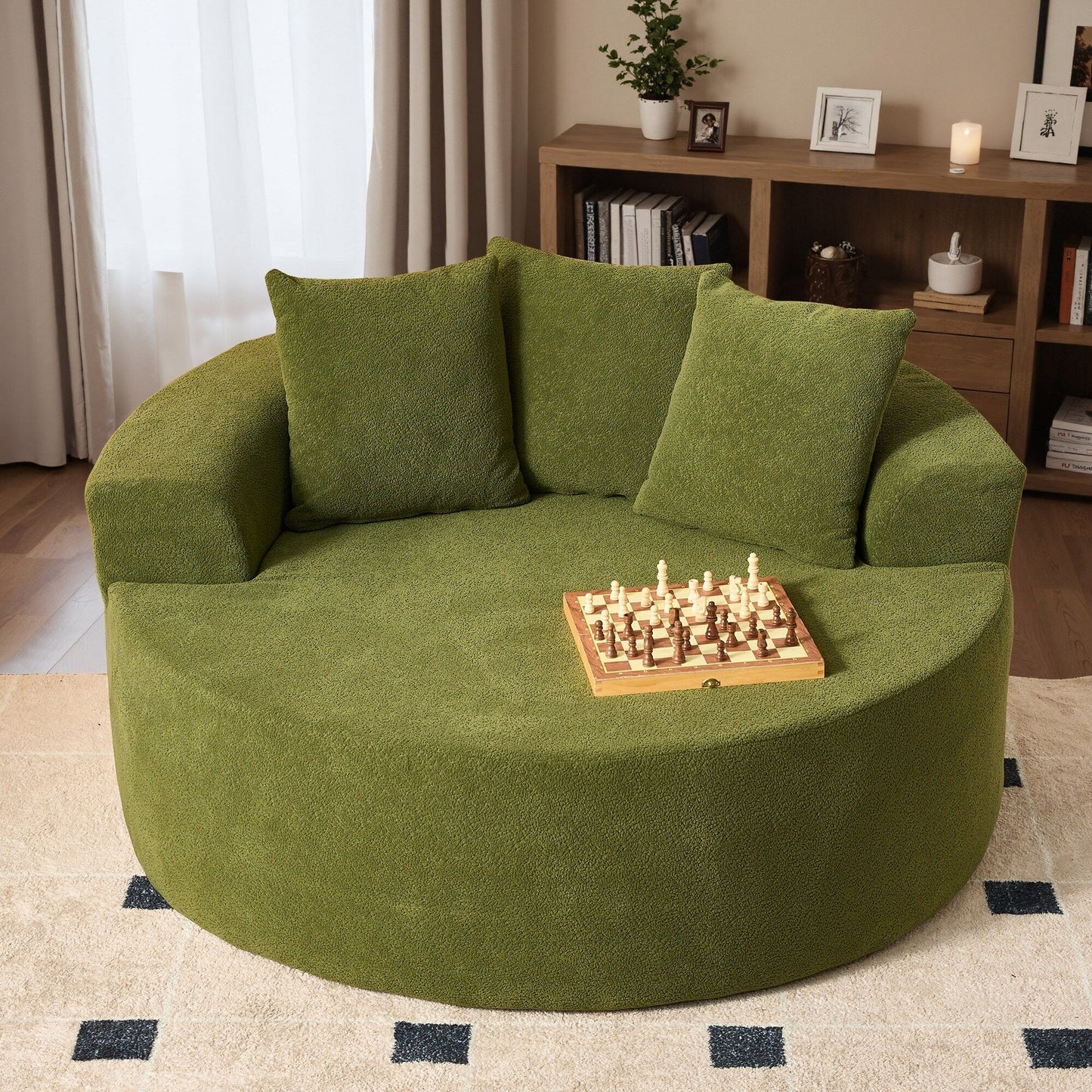 HOOOWOOO Modern Corduroy Fabric Floor Sofa